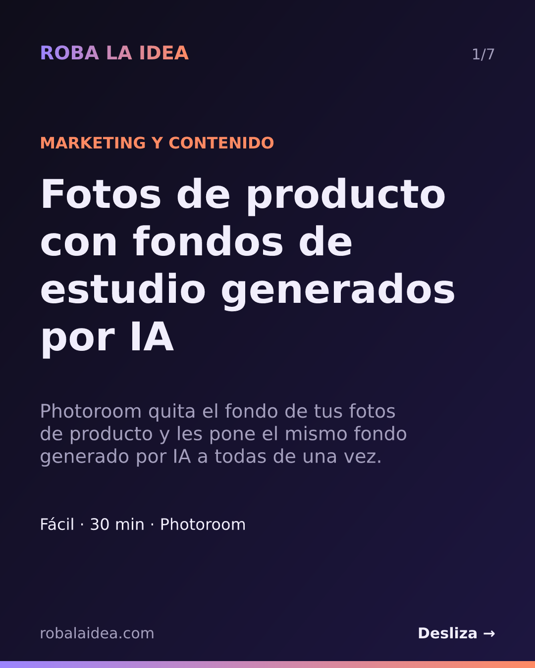 Portada de la ficha de este caso: Fotos de producto con fondos de estudio generados por IA