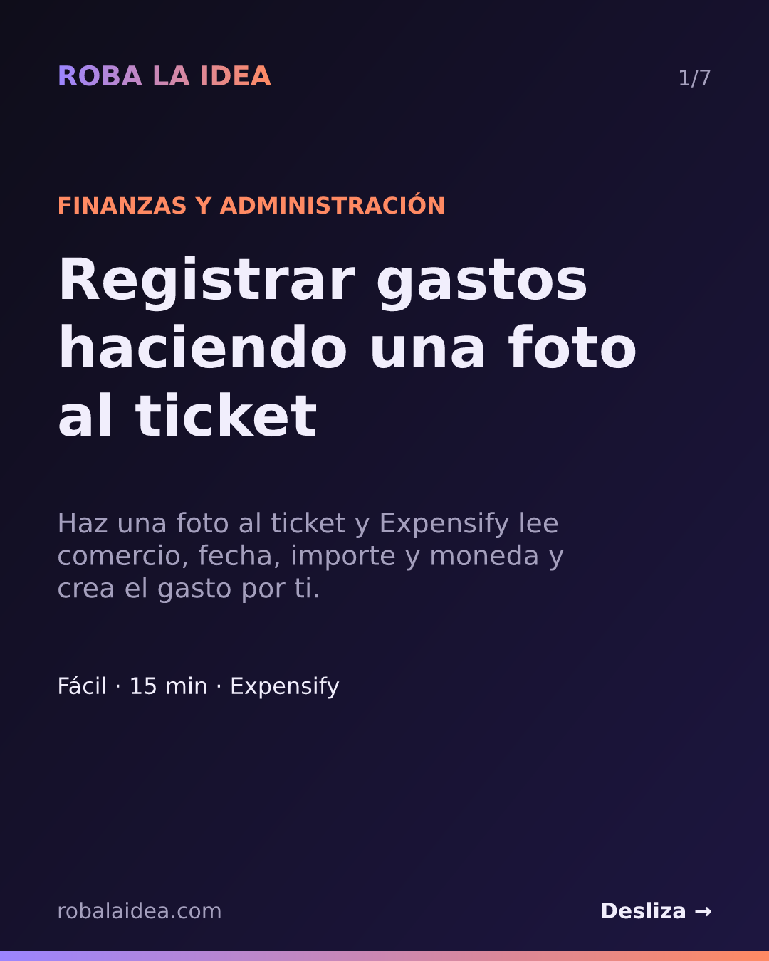 Portada de la ficha de este caso: Registrar gastos haciendo una foto al ticket